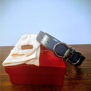 Ferragamo Black Leather Belt